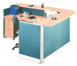 "Partisi Kantor Uno Receptionist Configuration"